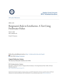 Bergmann`s Rule in Ectotherms: A Test Using Freshwater Fishes