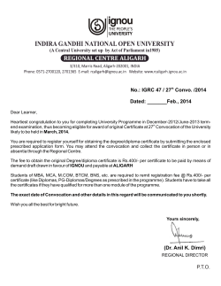 Letter Of 27th Convocation - IGNOU RC Aligarh