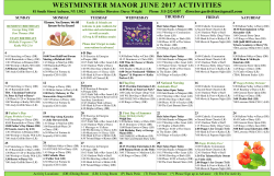 May Activities - Westminster Manor