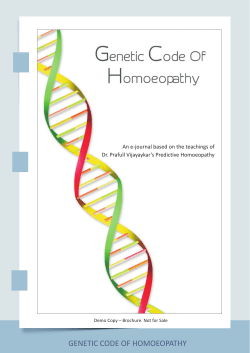 GENETIC CODE OF HOMOEOPATHY