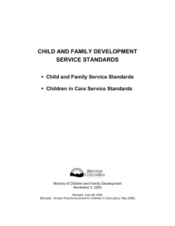 Child and Family Development Service Standards