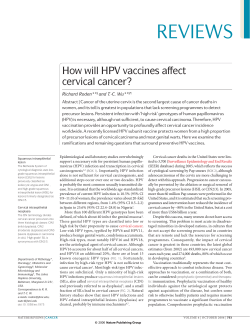 How will HPV vaccines affect cervical cancer?