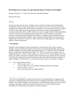 Revisiting inverse scope: an experimental study of Chinese and