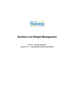 Nutrition and Weight Management