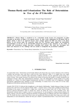 Thomas Hardy and Urbanization: The Role of Determinism in Tess