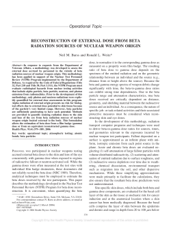Operational Topic RECONSTRUCTION OF EXTERNAL DOSE