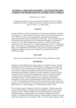 SEASONAL VARIATION OF RADON - 222
