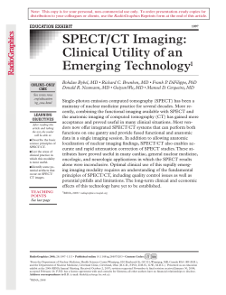 SPECT/CT Imaging: Clinical Utility of an Emerging Technology1