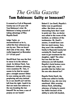 Sophia.Grilla.Tom Robinson`s Trial News Story