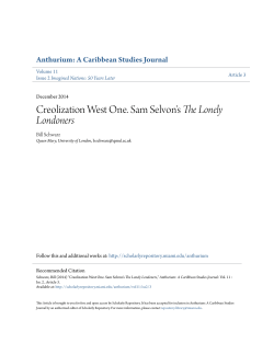 Creolization West One. Sam Selvon`s