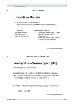 1. Fastidious Bacteria - Tufts OpenCourseWare