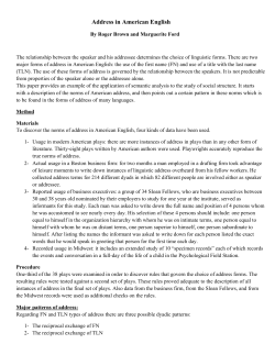 Address in American English