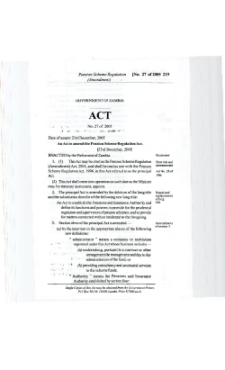 Pension Scheme Regulation [No. 27 of 2005 219 (Amendment