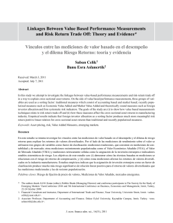Linkages between Value based Performance Measurements and