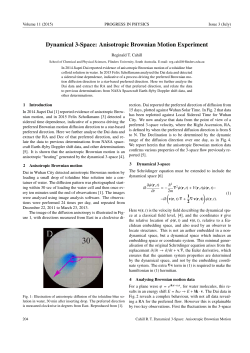 Dynamical 3-Space: Anisotropic Brownian Motion Experiment