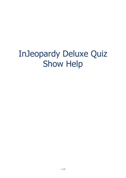 InJeopardy Deluxe Quiz Show Help - Training