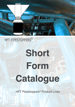 Pipestoppers Short Form Catalogue