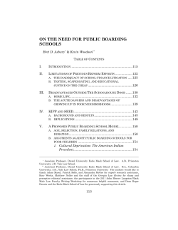 ON THE NEED FOR PUBLIC BOARDING SCHOOLS