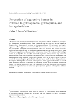 Perception of aggressive humor in relation to gelotophobia