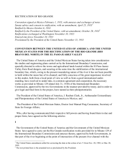 RECTIFICATION OF RIO GRANDE Convention