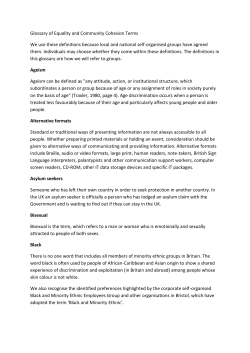Equalities and Community Cohesion Policy glossary