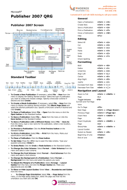 Publisher 2007 QRG