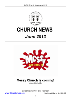church news - Kingston URC
