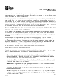 Initial Pregnancy Packet - The Women`s Health Group