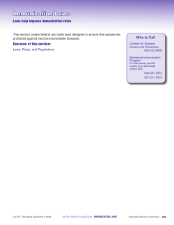Immunization Laws - Minnesota Department of Health