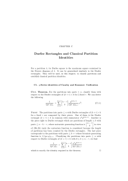 Durfee Rectangles and Classical Partition Identities