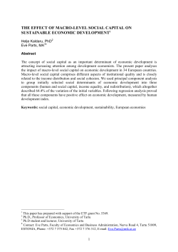 the effect of macro-level social capital on sustainable economic