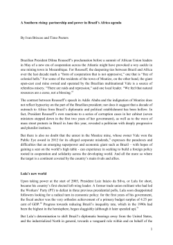 A Southern rising: partnership and power in Brazil`s