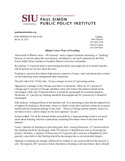 Illinois Voters Wary of Fracking - Paul Simon Public Policy Institute