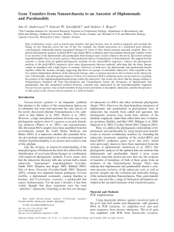 Gene Transfers from Nanoarchaeota to an Ancestor of Diplomonads