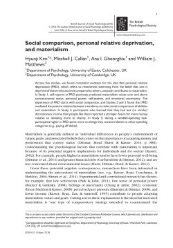 Social comparison, personal relative deprivation, and materialism