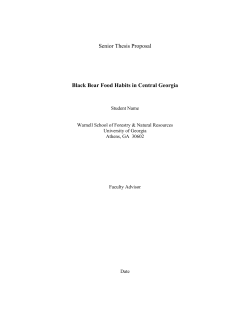 Senior Thesis Proposal Black Bear Food Habits in Central Georgia