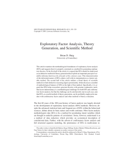 Exploratory Factor Analysis, Theory Generation, and Scientific Method