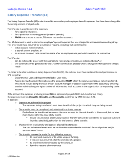Salary Expense Transfer (ST) - Stevens Institute of Technology