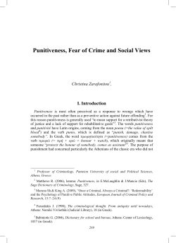 Punitiveness, Fear of Crime and Social Views