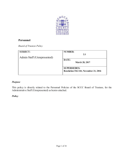 Personnel Admin Staff (Unrepresented)