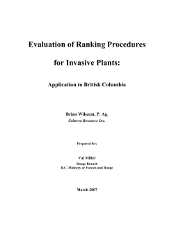 Evaluation of Ranking Procedures for Invasive Plants