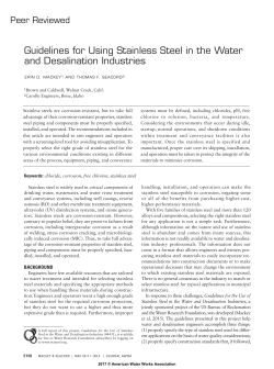 Guidelines for Using Stainless Steel in the Water and Desalination