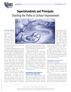 Superintendents and Principals: Charting the Paths to