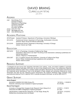 david brang - Cognitive Neuroscience @ Northwestern