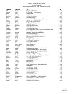 Finance Staff - Alphabetic List - Stevens Institute of Technology