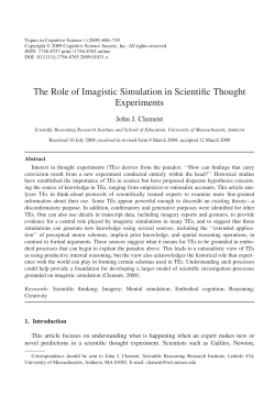 The Role of Imagistic Simulation in Scientific Thought Experiments