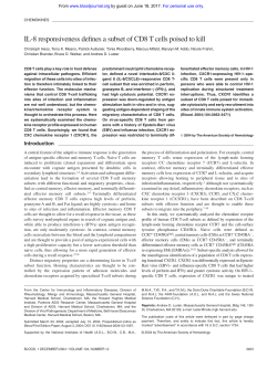 IL-8 responsiveness defines a subset of CD8 T cells