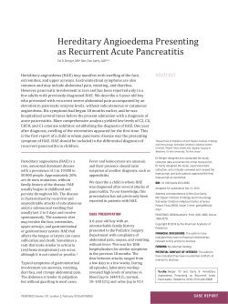 Hereditary Angioedema Presenting as Recurrent Acute