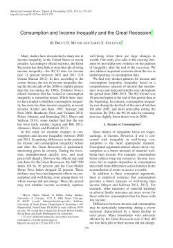 Consumption and Income Inequality and the Great Recession &dagger;