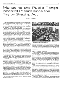 Managing the Public Range - Journals at the University of Arizona